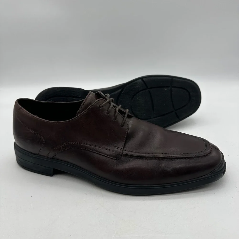 Cole Haan C10697 Mens 13 M Nike Air Giraldo Brown Leather Apron Toe‎ Dress Shoes